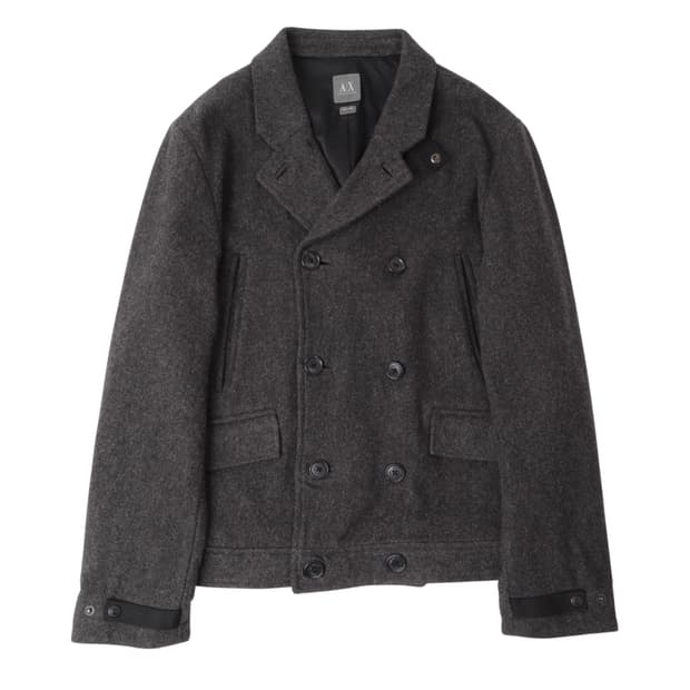 아르마니 익스체인지 숏 더블 브레스티드 코트