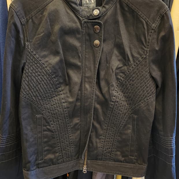 아르마니익스체인지 블랙 바이커자켓