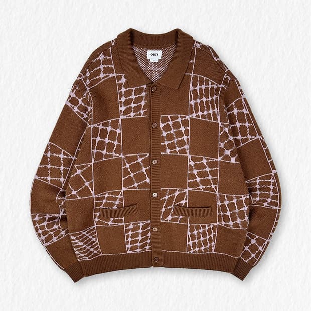 오베이 카라 니트 가디건