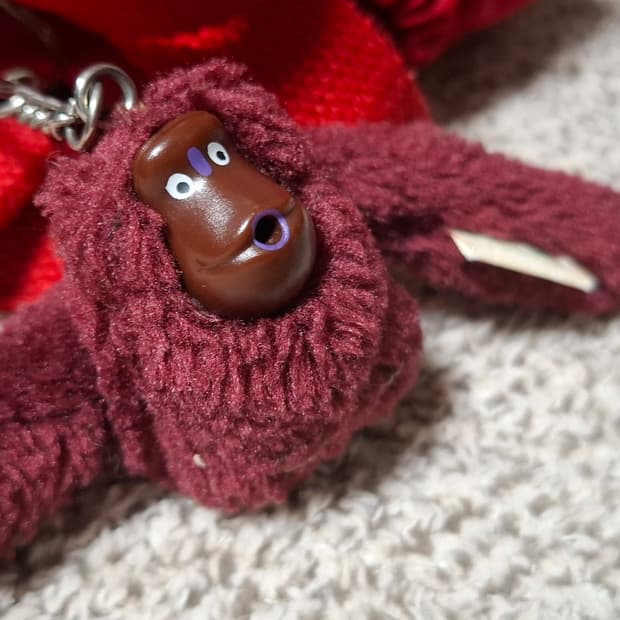 키플링 레드 크로스백 + 키링