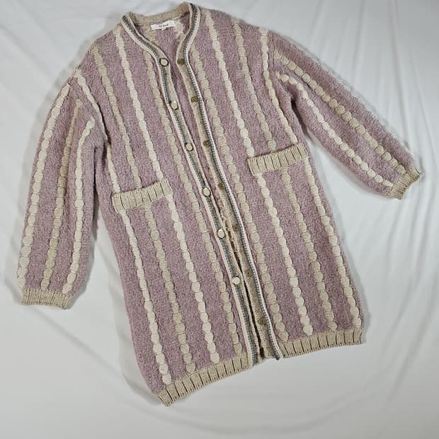 정가49만대) 오즈세컨 빈티지 러블리 모리걸 그랜마 니트 롱 가디건