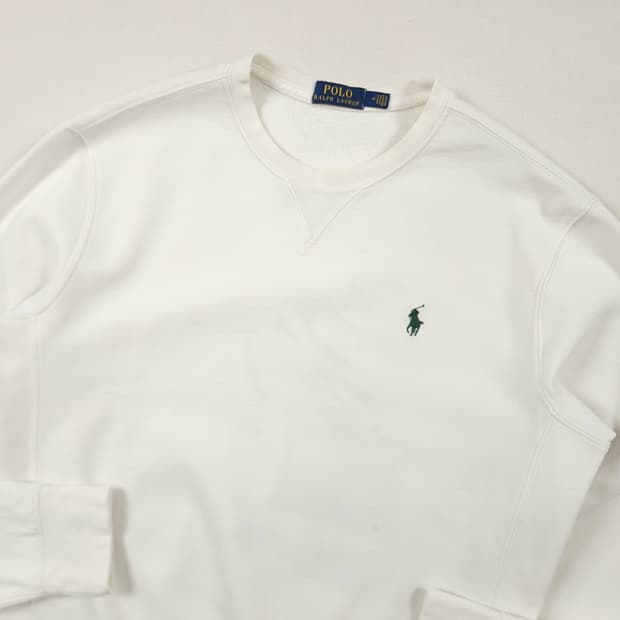 M(95)폴로 랄프로렌 크루넥 롱슬리브 화이트