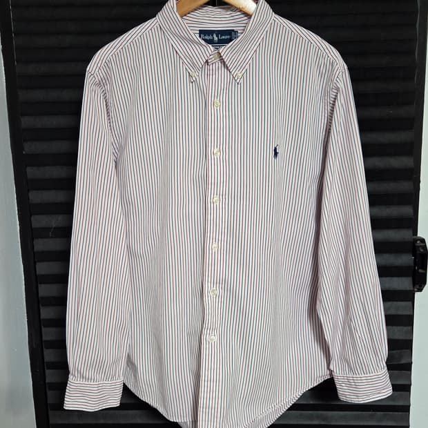 [폴로 랄프로렌] 커스텀 핏 멀티 스트라이프 코튼 셔츠 | 00154