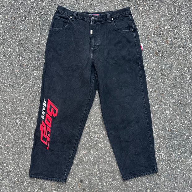 빈티지 90s Boss by I.G. Design 블랙 데님 팬츠