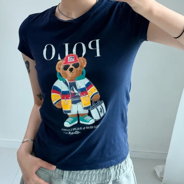 폴로 베어 네이비 반팔티