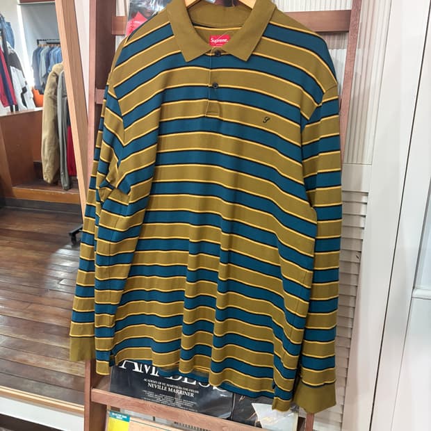 18AW 슈프림 스트라이프 럭비 셔츠