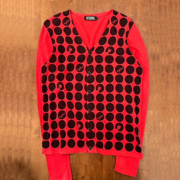 히스테릭 글래머 걸 로고 도트 패턴 가디건