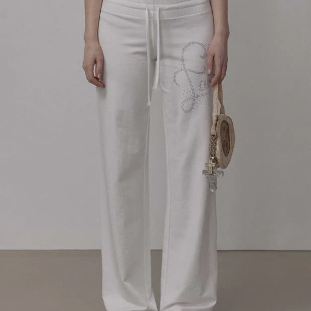 Faith Cotton Track Pants White