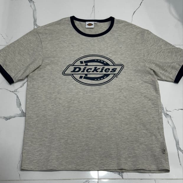 디키즈 로고 링거 티셔츠 (오트밀, XL)