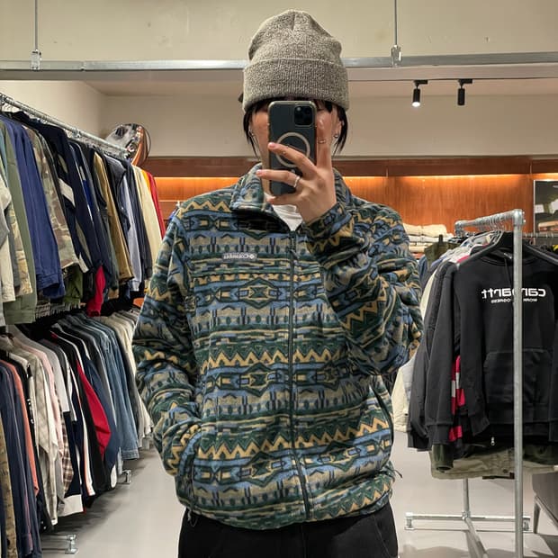 컬럼비아 패턴 플리스 자켓