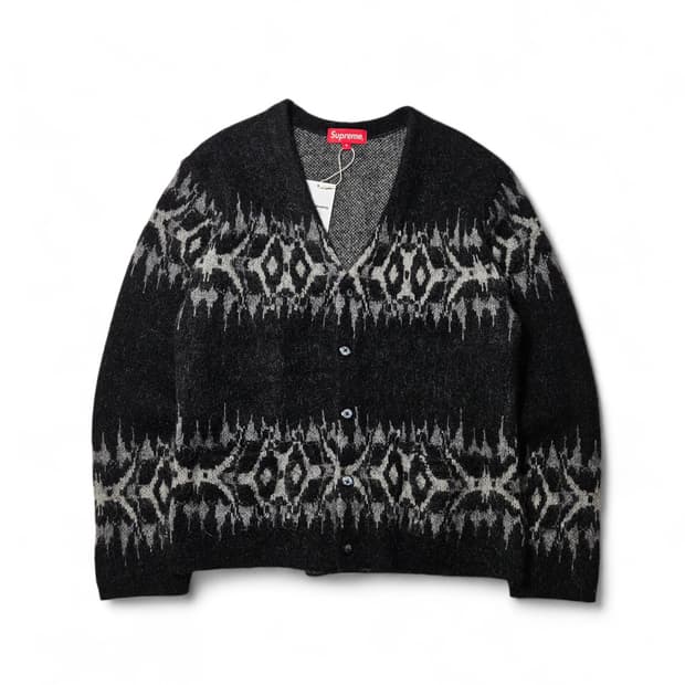 22fw 슈프림 앱스트랙트 스트라이프 모헤어 가디건 S