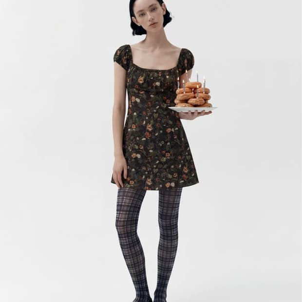 루루서울 Urban Dream Mini Dress (Brown)