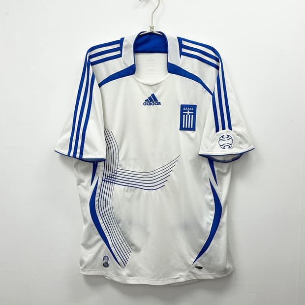 아디다스 그리스 국대 06-08시즌 홈 노마킹 유니폼 해외L