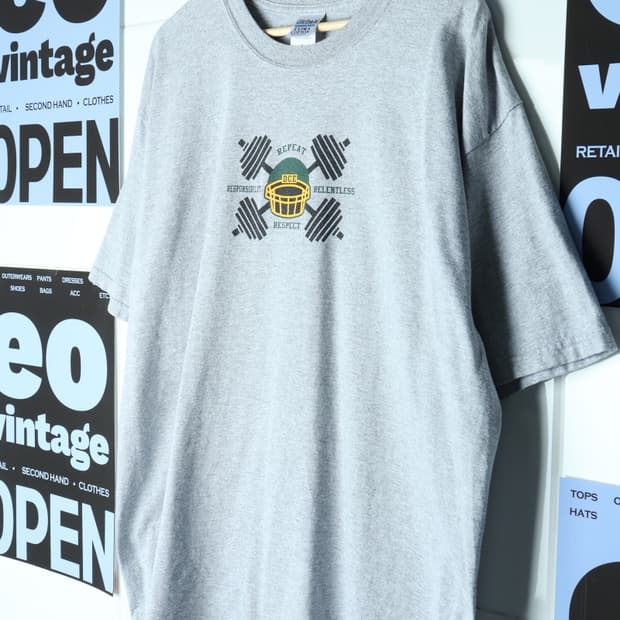 (XL-4XL) 길단 반팔 티셔츠 00s 년대 USA 그레이-H30050