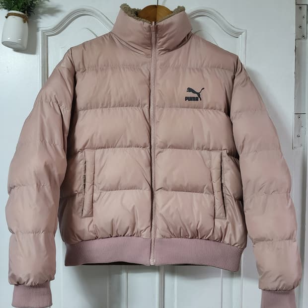 푸마 퓨마 리버시블 숏 여자 패딩 뽀글이 뽀그리 딸기우유 55 66