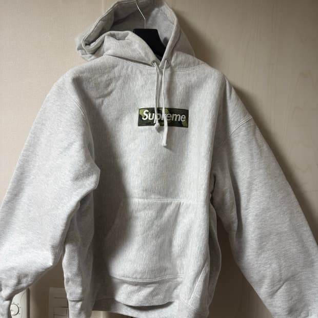 슈프림 카모 박스로고 후드