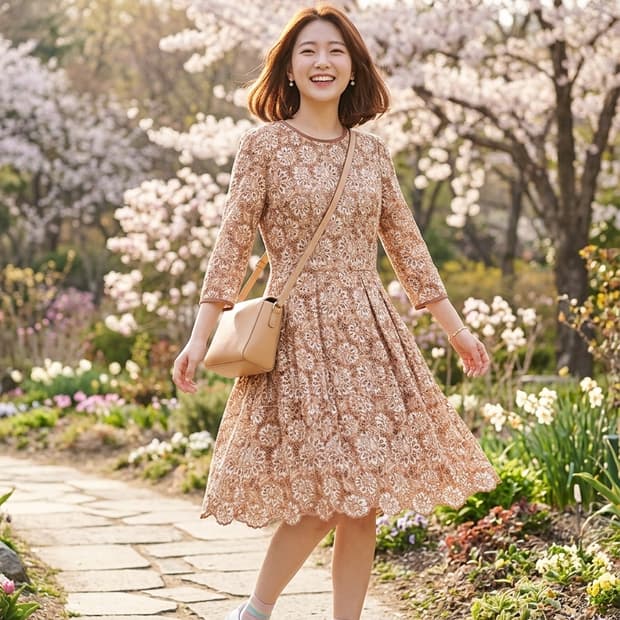 무료배송/질 바이 질스튜어트 플라워 펀칭 러블리 미디원피스 55