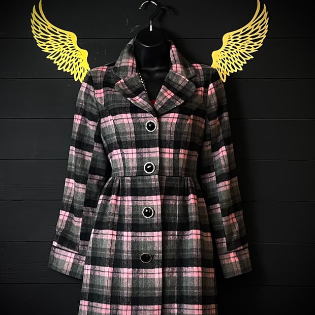 ANK ROUGE 앙크루즈 갸루 핑크 체크 패턴 코트