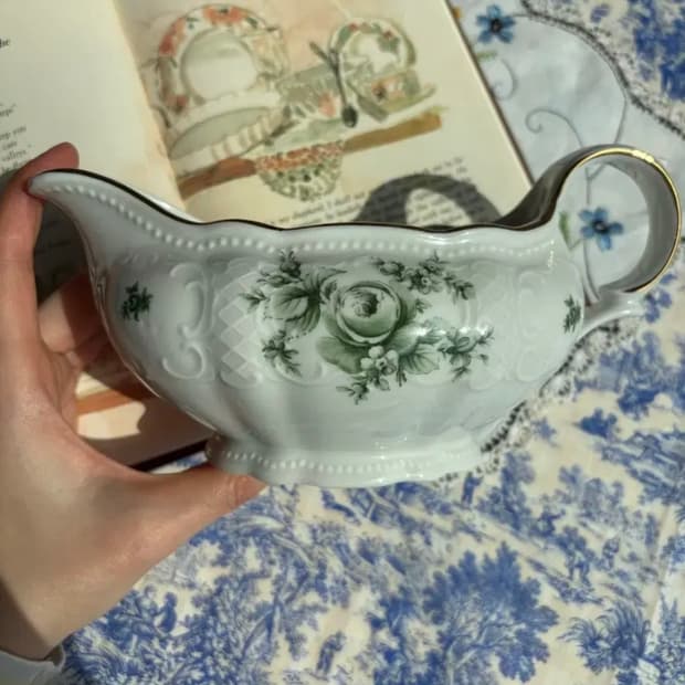 독일 빈티지 젤트만바이덴 바바리아 비엔나로즈 그레이비 소스보트