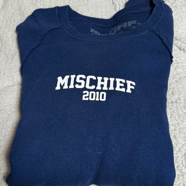 미스치프 2010 cropped crewneck 맨투맨 신스 네이비