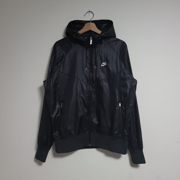 (L) NIKE 나이키 윈드러너 후드 바람막이 블랙 후드집업
