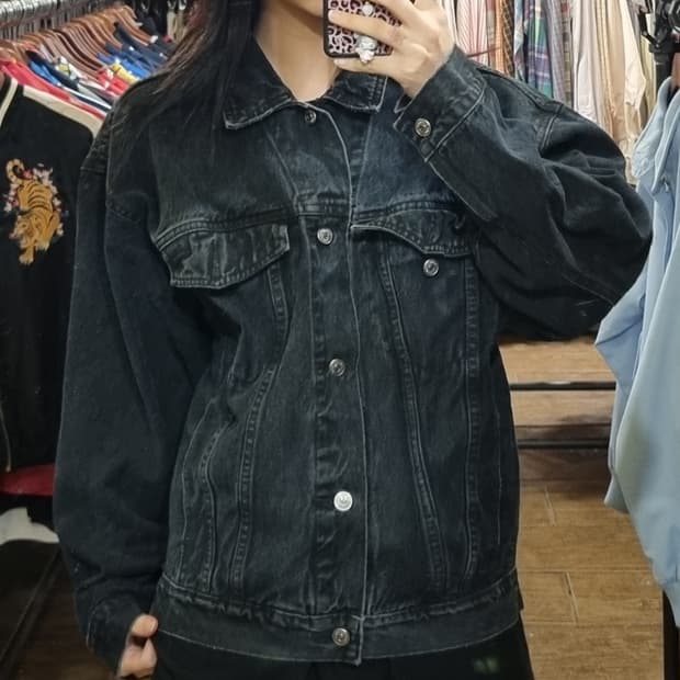 [Hi] vtg 빈티지 데님자켓 블랙