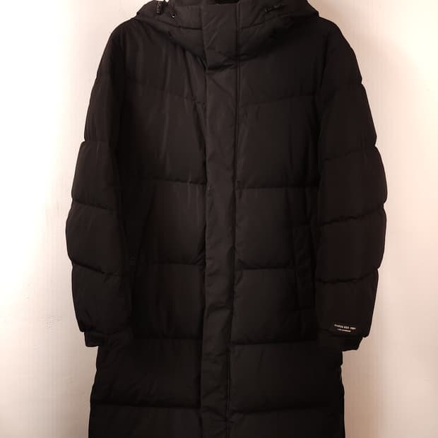 GUESS 롱다운후드패딩 블랙 100 L