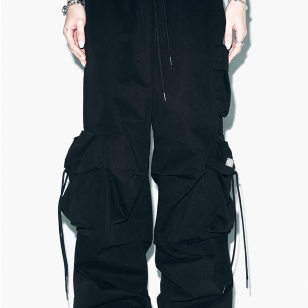 YEEL SOLID POCKET WIDE BANDING PANTS