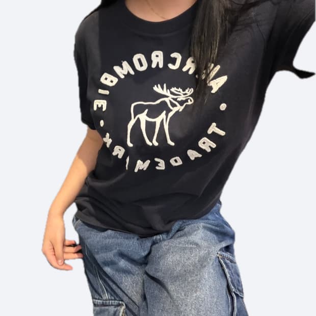 🖤아베크롬비 빅로고 블랙 반팔 티셔츠🖤