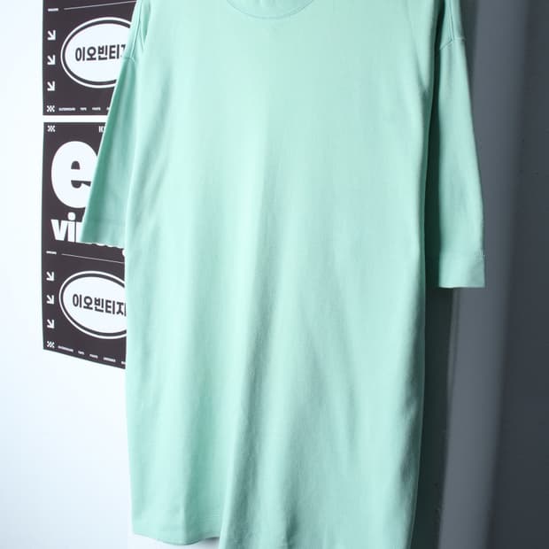 (S-XL) 안다르 반팔 티셔츠 연그린 오버핏 2사이즈-H32857