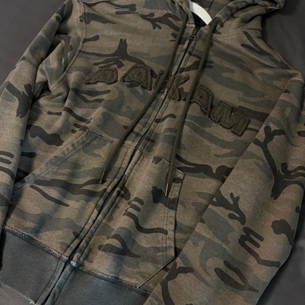 2) 아캄 카모 카키 후드집업