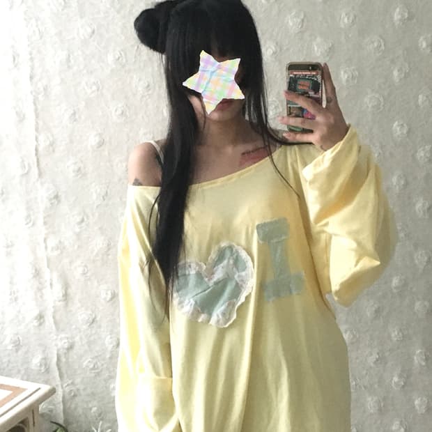  i 💛patch long hooded sleeve