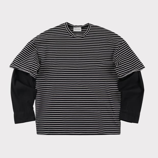 [46] 솔리드옴므 스트라이프 1/2 티셔츠