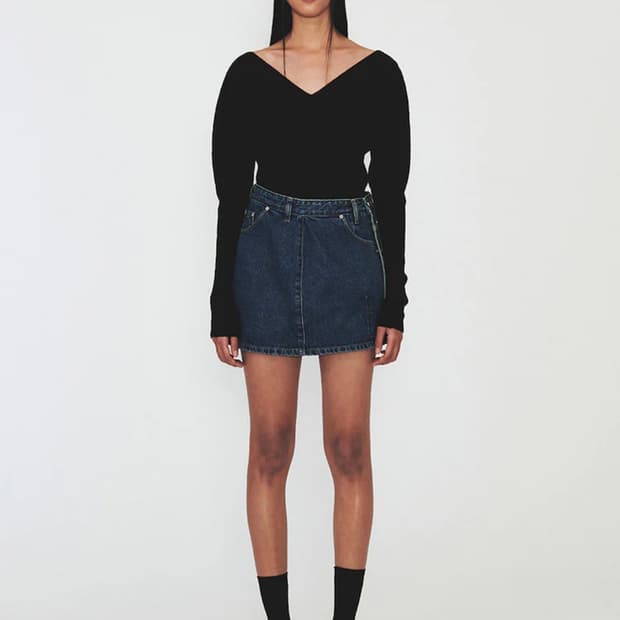 DIAGONAl_ V NECK SILHOUETTE CARDIGAN