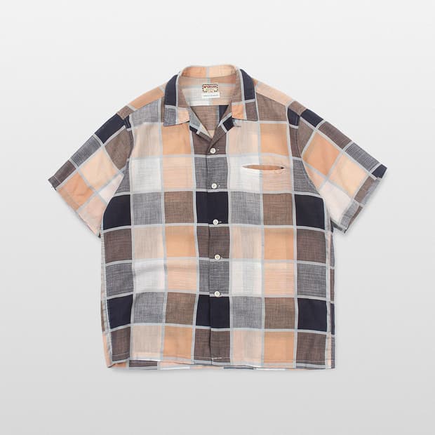 McGREGOR 60s Check Open Collar Shirt (ma