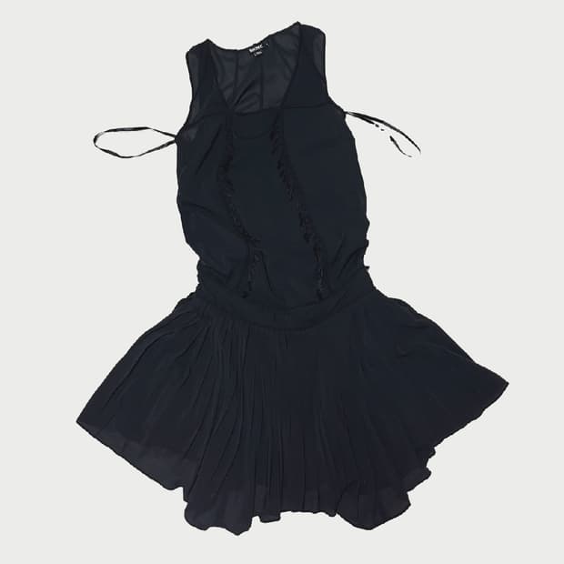 DKNY Mainline Sheer Pleated Dress