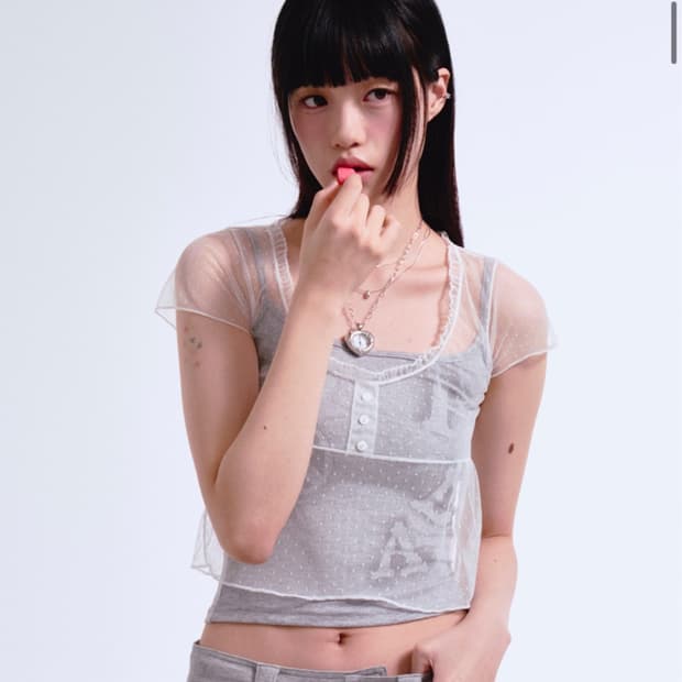 프렌다 도트 레이어드 티 + 나시 시착1회