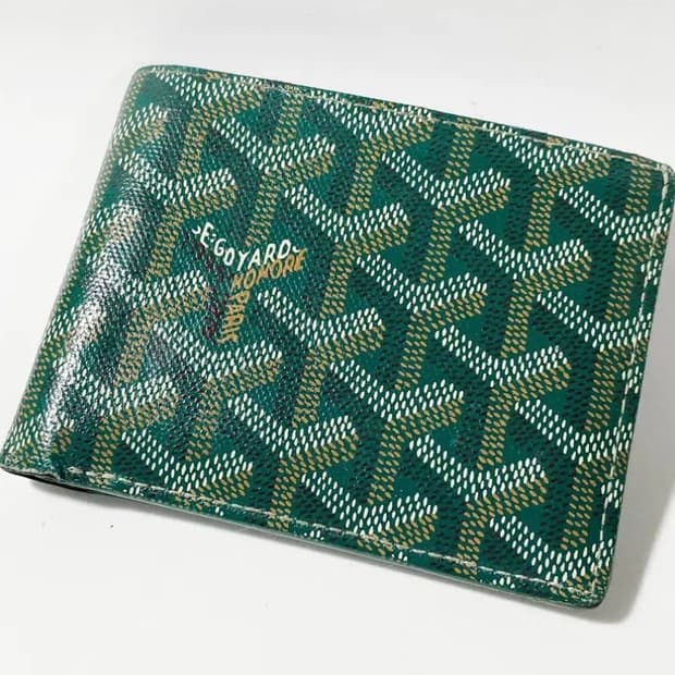 [정품] GOYARD 고야드 빅투와르 그린 카프스킨 반지갑