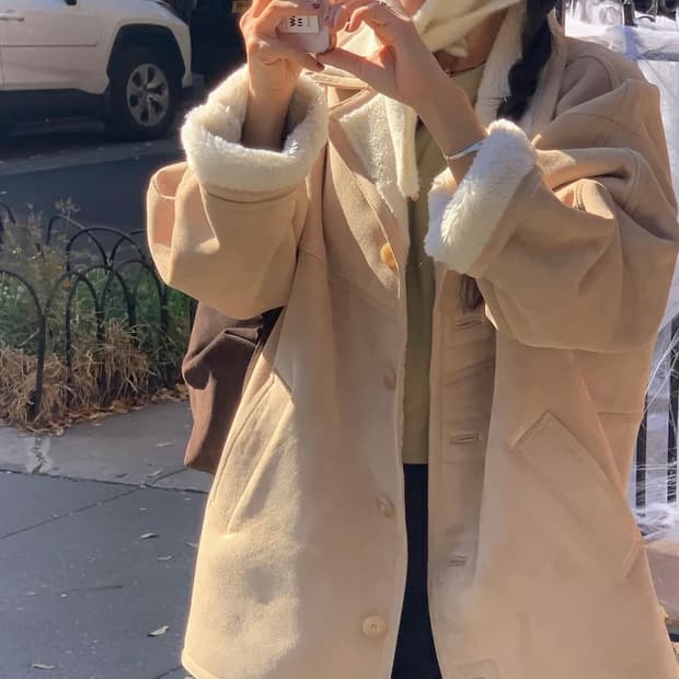 포에토 무스탕 foeto Nutty suede mustang camel