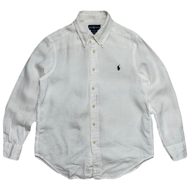 POLO RALPH LAUREN 린넨 셔츠 화이트 M