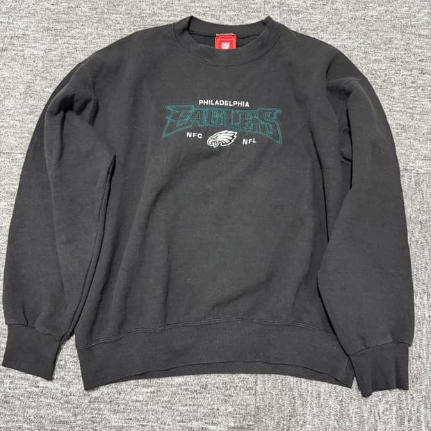 ★   미국 빈티지  NFL 이글스 스웻셔츠 | 상태 좋음 | 블랙