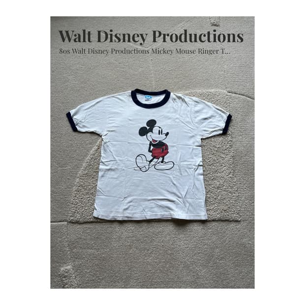 80s Disney 미키마우스 링거 티셔츠 (100-103)