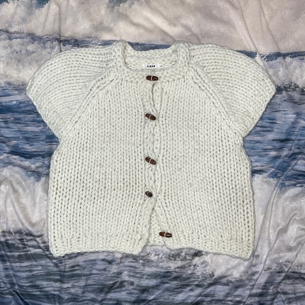 Vintage Ivory Toggle Button Knit Vest