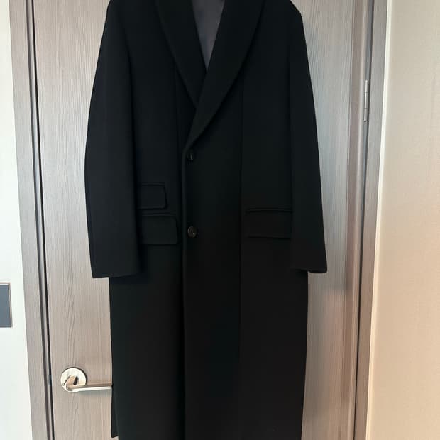 (46, 100정도) 19fw 우영미 숄카라 로브 코트 블랙