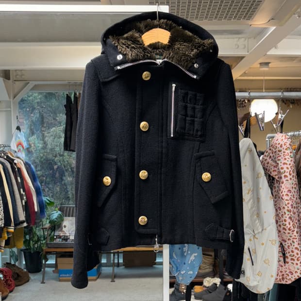 스나오 쿠와하라 울 후드자켓