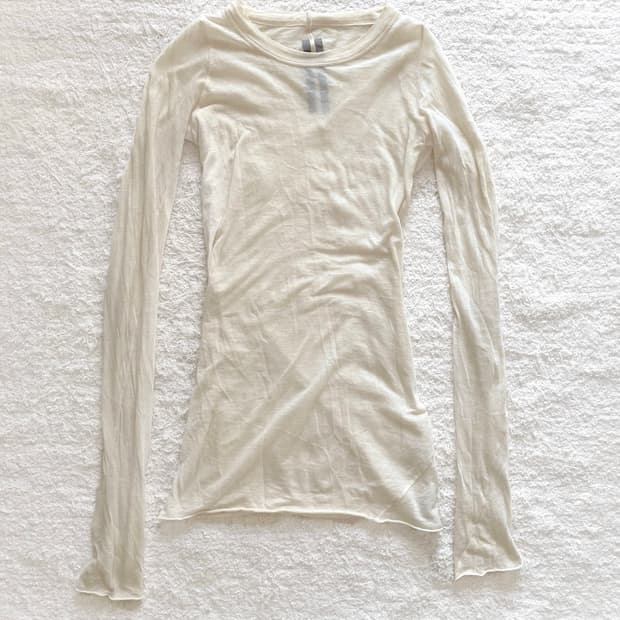 로우 엣지 코튼 롱슬리브 탑