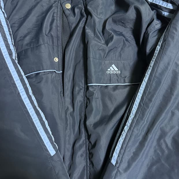 아디다스 빈티지 네이비 롱 야상