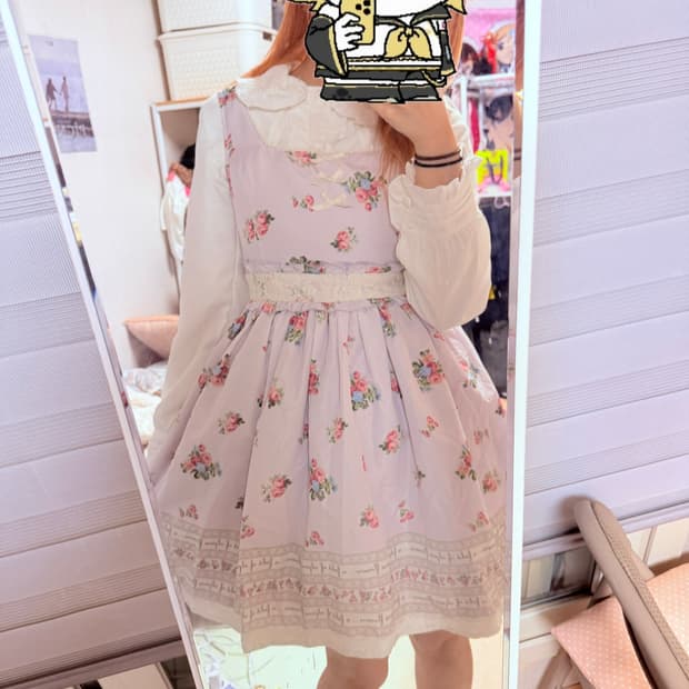 라벤더 로리타 원피스 빈티지 러블리 히메갸루