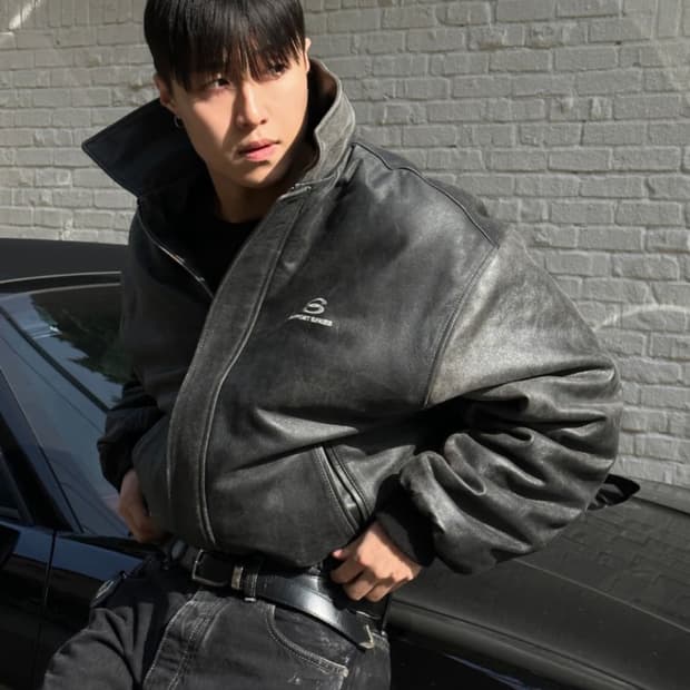 톰스벌스데이 카우하이드 레더 자켓 블랙