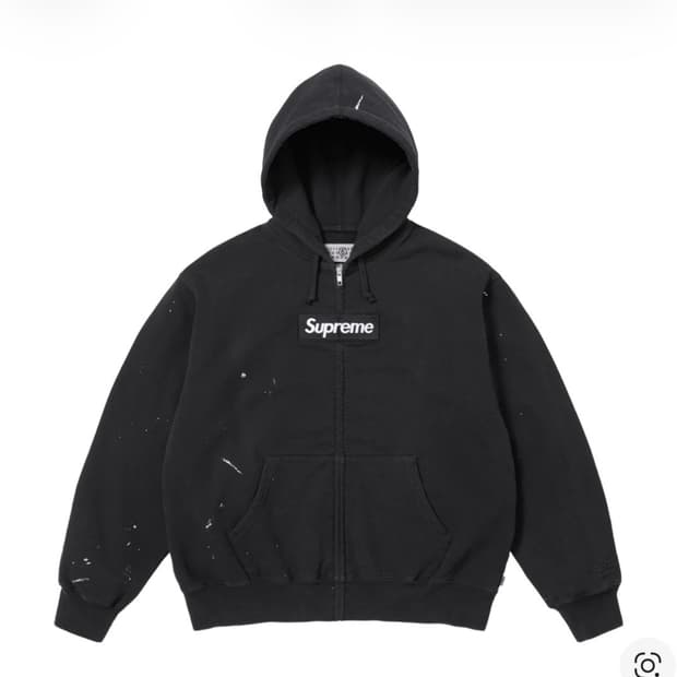 [다음날 출고][L] 슈프림 마르지엘라 박스로고 후드집업 블랙